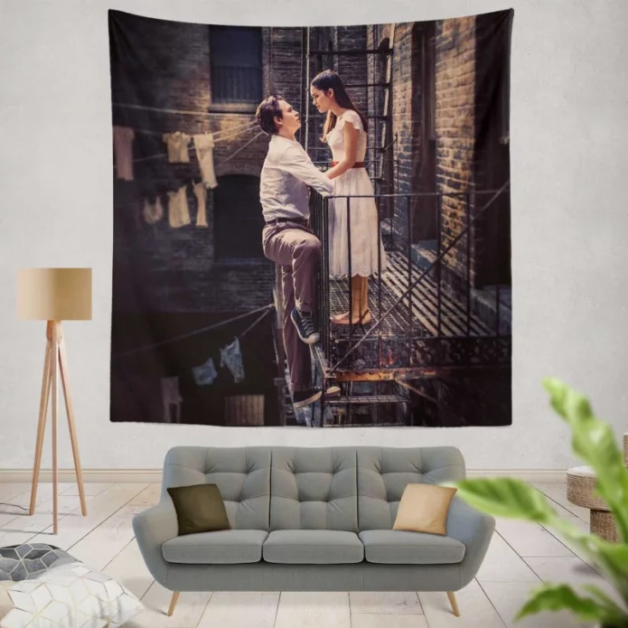 West Side Story Movie Ansel Elgort Rachel Zegler Wall Hanging Tapestry