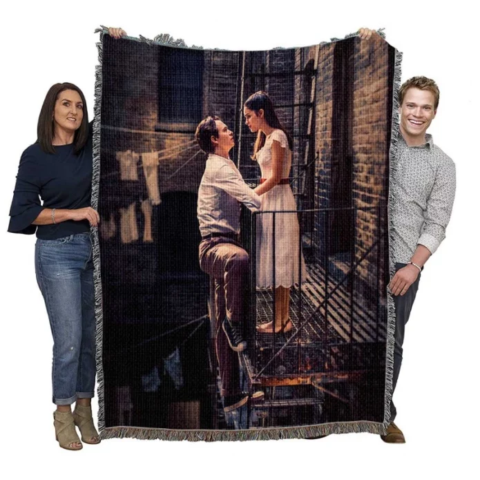 West Side Story Movie Ansel Elgort Rachel Zegler Woven Blanket