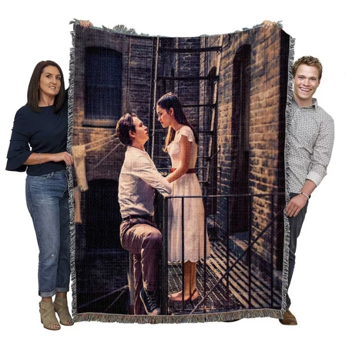 West Side Story Movie Rachel Zegler Ansel Elgort Woven Blanket