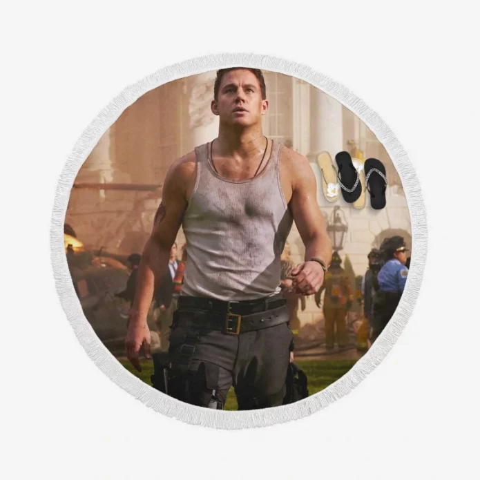 White House Down Movie Channing Tatum Round Beach Towel
