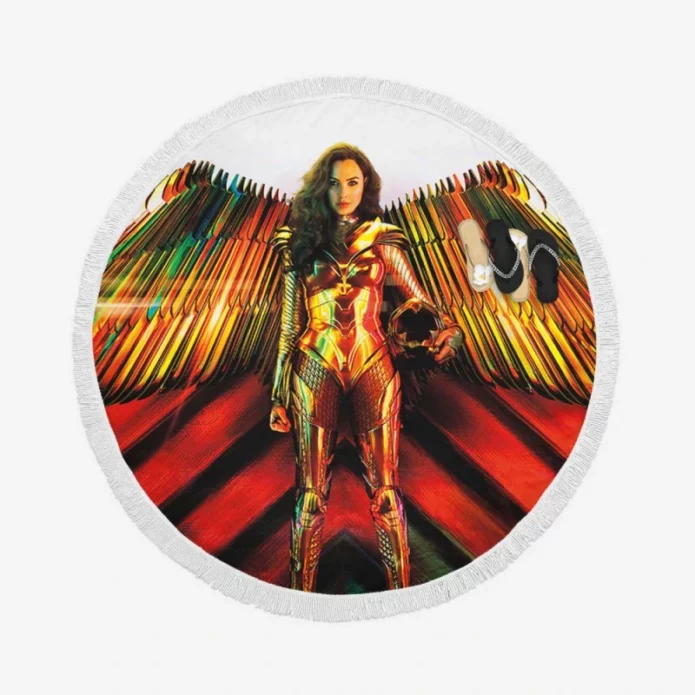 Wonder Woman 1984 Movie Gal Gadot Round Beach Towel