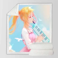 Your Lie In April Kaori Miyazono Sherpa Fleece Blanket