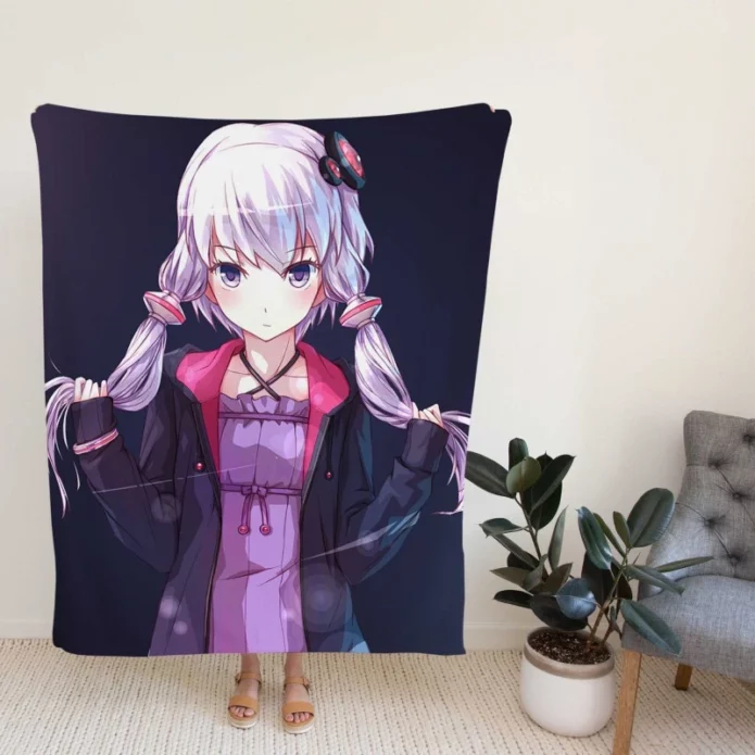 Yuzuki Yukari Vovaloid Anime Girl Fleece Blanket