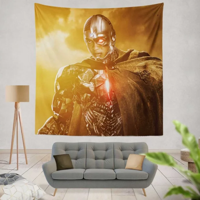 Zack Snyders Justice League Movie Cyborg Wall Hanging Tapestry