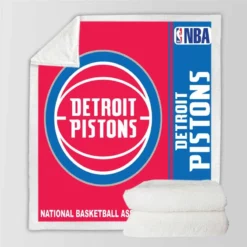 Detroit Pistons NBA Basketball Sherpa Fleece Blanket