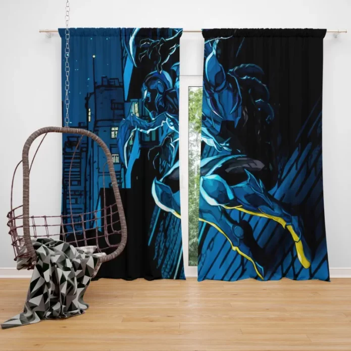 Blue Beetle Guardian of the City Window Curtain