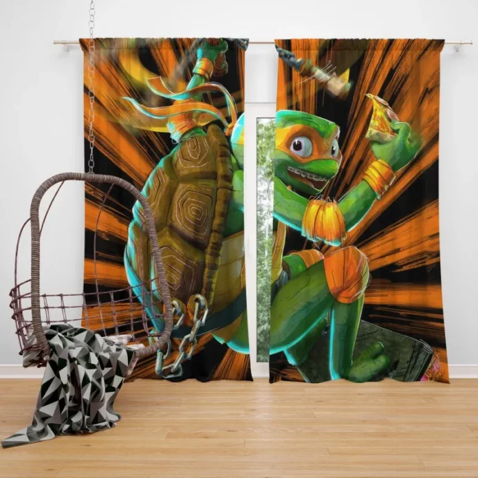 Michelangelo Teenage Mutant Ninja Turtles Unite Window Curtain