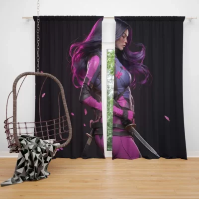 Psylocke Marvelous Mutant Window Curtain
