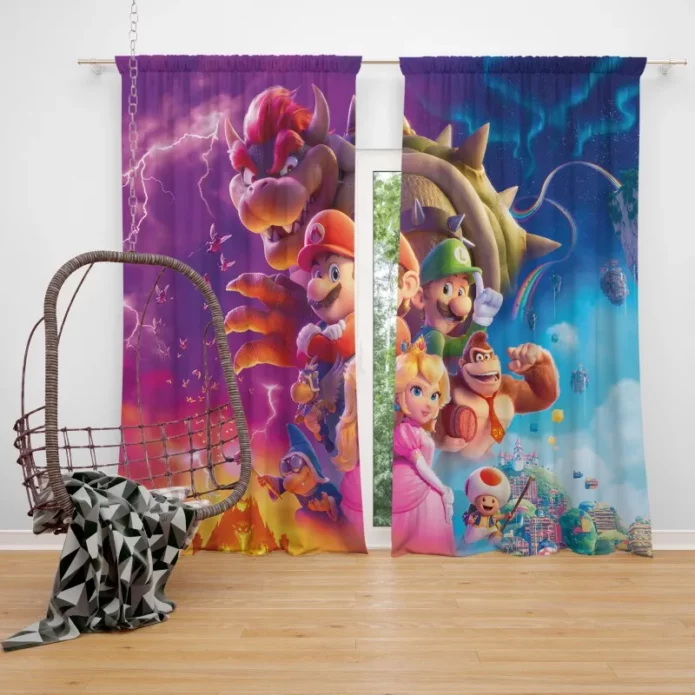 The Super Mario Bros Plumbers Quest Window Curtain