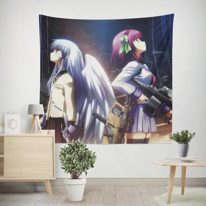 Angel Beats Connection Kanade and Yuri Anime Wall Tapestry
