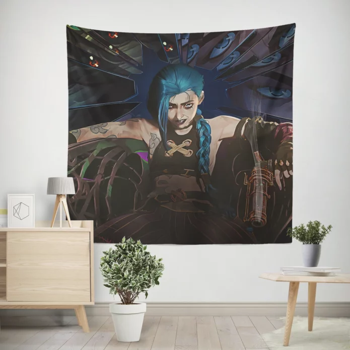 Arcane Jinx League of Legends Anime Wall Tapestry