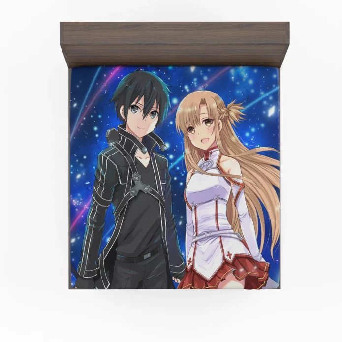 Asuna and Kirito Sword Art Destiny Anime Fitted Sheet