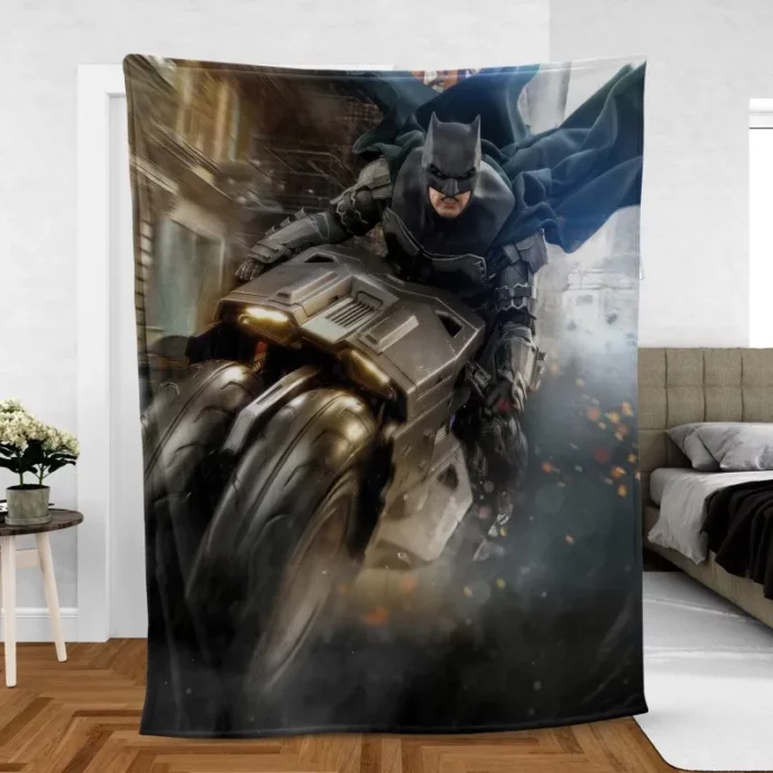 Batcycle In The Flash Dc Fleece Blanket