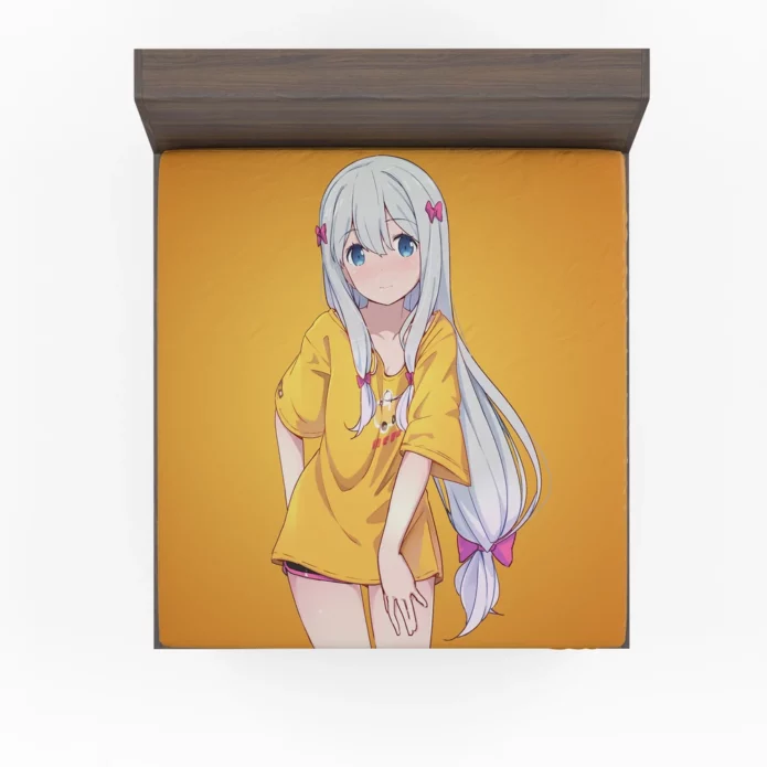 Blue-Eyed Sagiri EroManga Art Anime Fitted Sheet