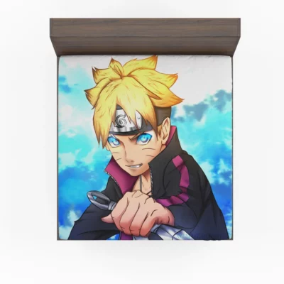 Boruto Uzumaki Adventures In Anime Fitted Sheet