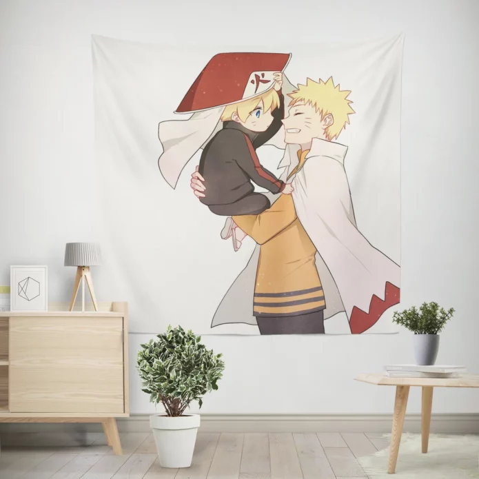 Boruto Uzumaki Bonds of Father and Son Anime Wall Tapestry