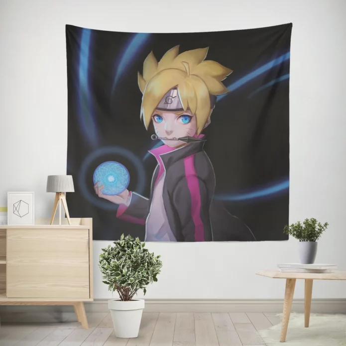 Boruto Uzumaki Rising in Anime Wall Tapestry