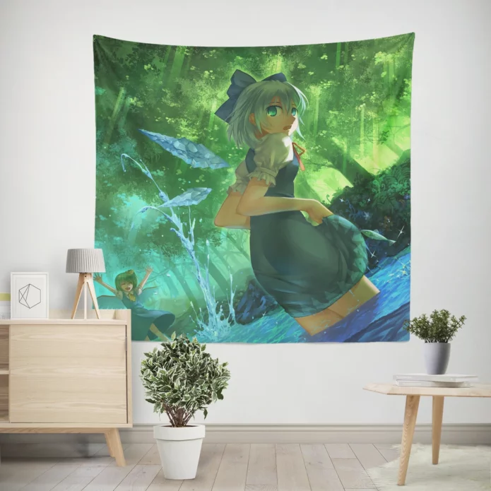 Cirno and Daiyousei Touhou Allies Anime Wall Tapestry