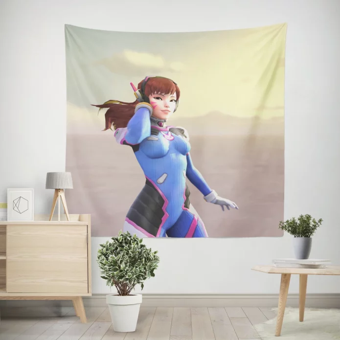 DVa Overwatch Gaming Prodigy Anime Wall Tapestry