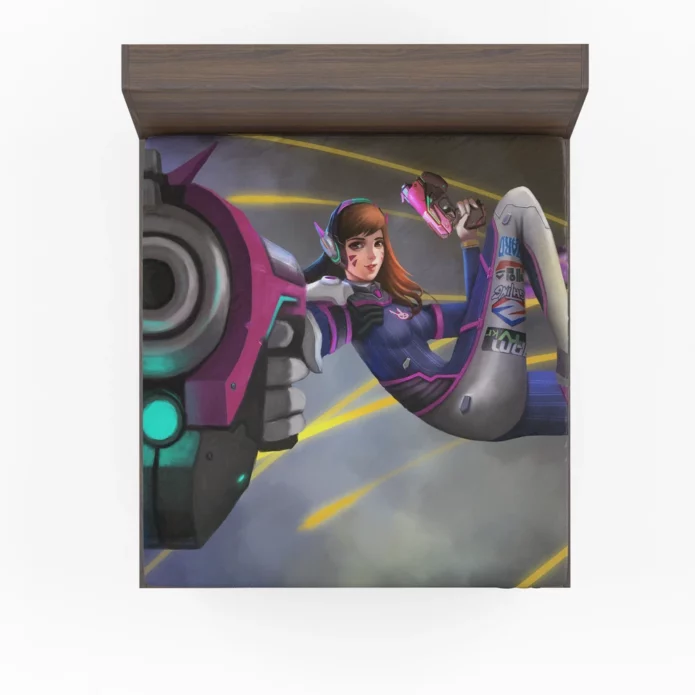 DVa Victory in Overwatch Arena Anime Fitted Sheet