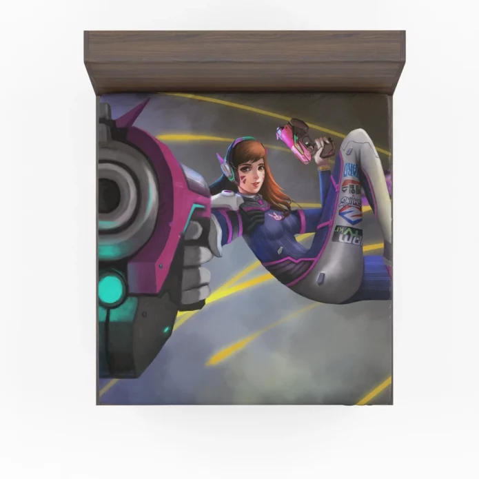 Dva Victory In Overwatch Arena Anime Fitted Sheet