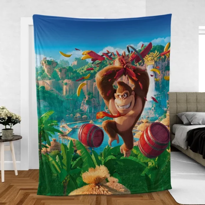 Donkey Kong Mario Bros Rivalry Fleece Blanket