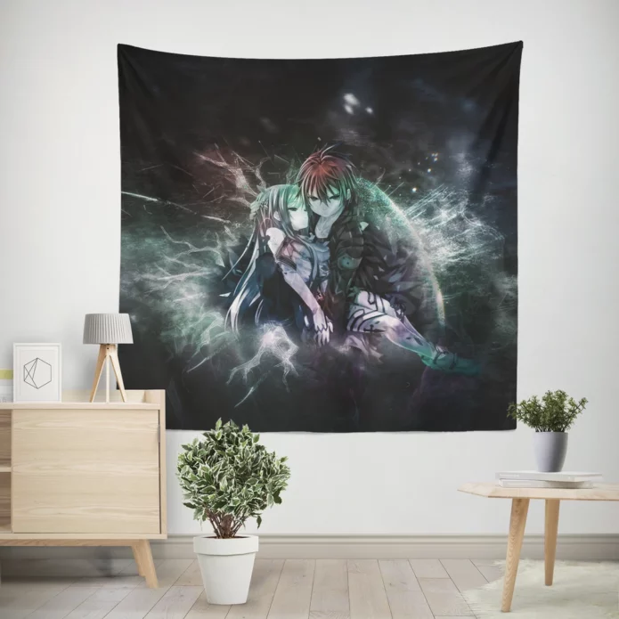 Dual Blades Unleashed Kirito and Asuna Tale Anime Wall Tapestry