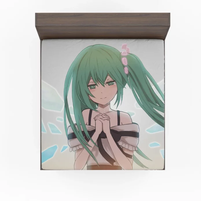 Emerald Serenade Green-Haired Miku Anime Fitted Sheet