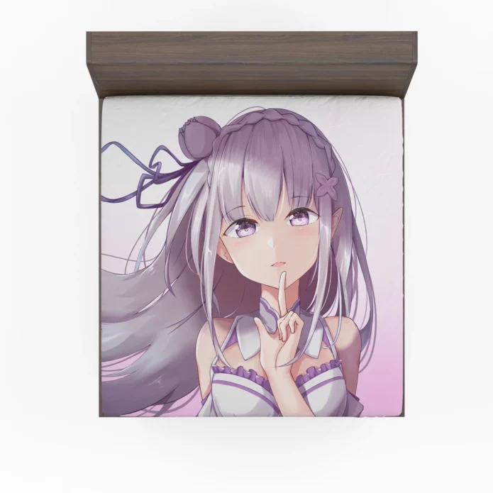 Emilia Re ZERO Determined Spirit Anime Fitted Sheet