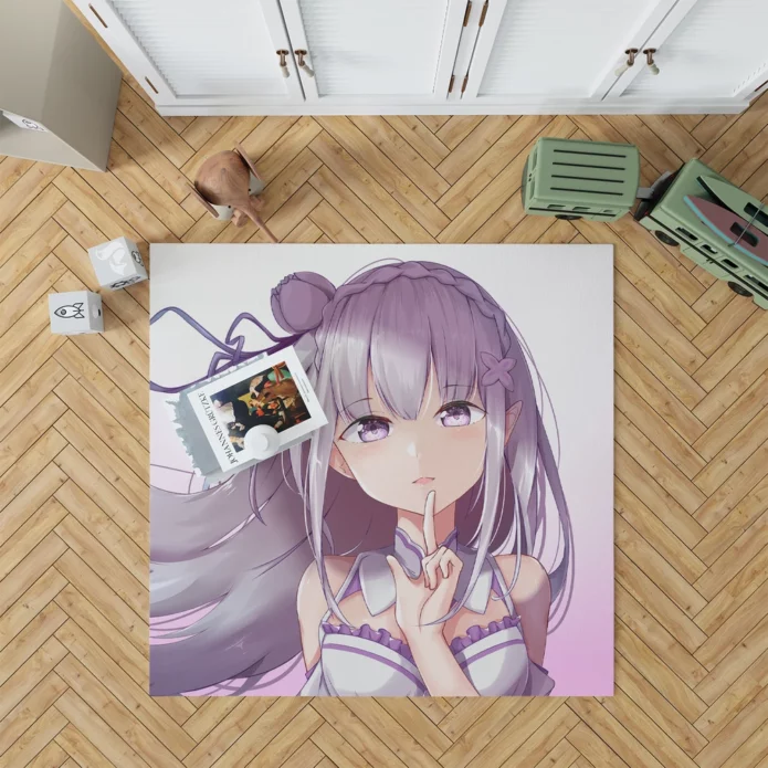 Emilia Re Zero Determined Spirit Anime Rug