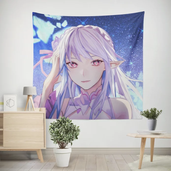 Emilia Re ZERO Fantasy Adventure Anime Wall Tapestry