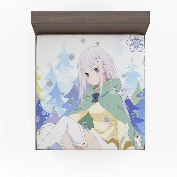 Emilia Re ZERO Magical Companionship Anime Fitted Sheet