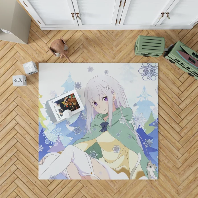 Emilia Re ZERO Magical Companionship Anime Rug