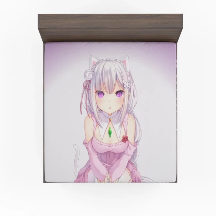 Emilia Re ZERO Realm of Fantasy Anime Fitted Sheet