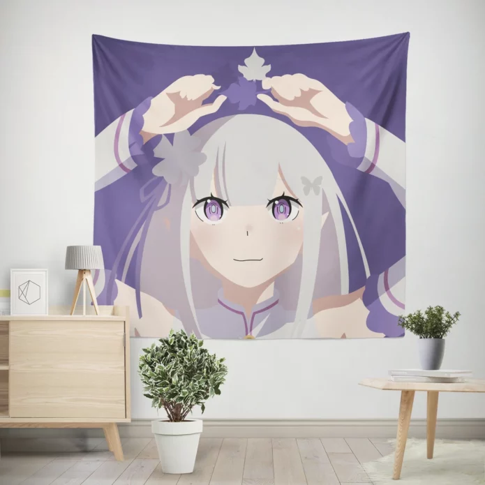 Emilia Re ZERO Resilient Protagonist Anime Wall Tapestry
