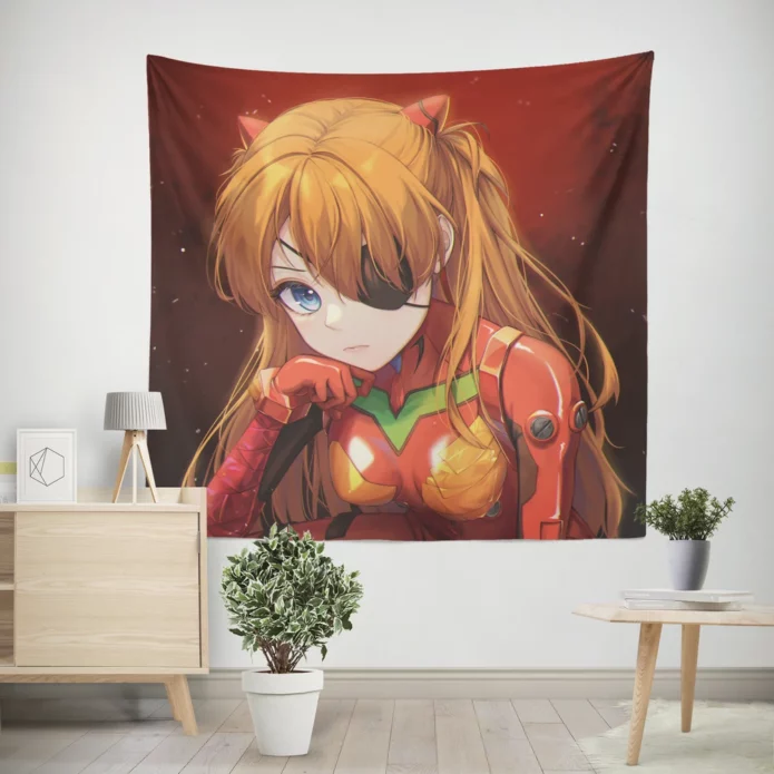 Evangelion Asuka Unbreakable Spirit Anime Wall Tapestry