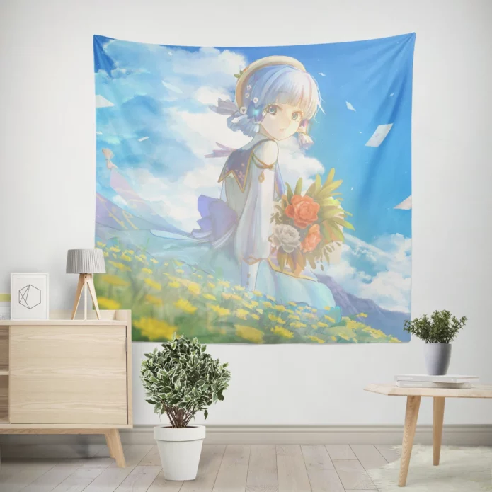 Genshin Impact Ayaka Wintry Aura Anime Wall Tapestry