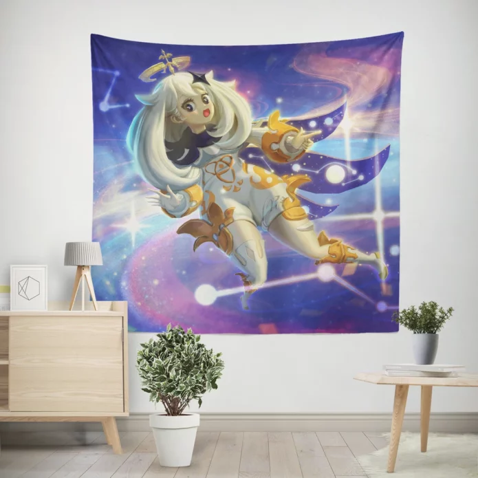 Genshin Impact Paimon Your Partner Anime Wall Tapestry