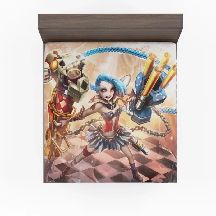 Harlequin Jinx in League of Legends Anime Fitted Sheet