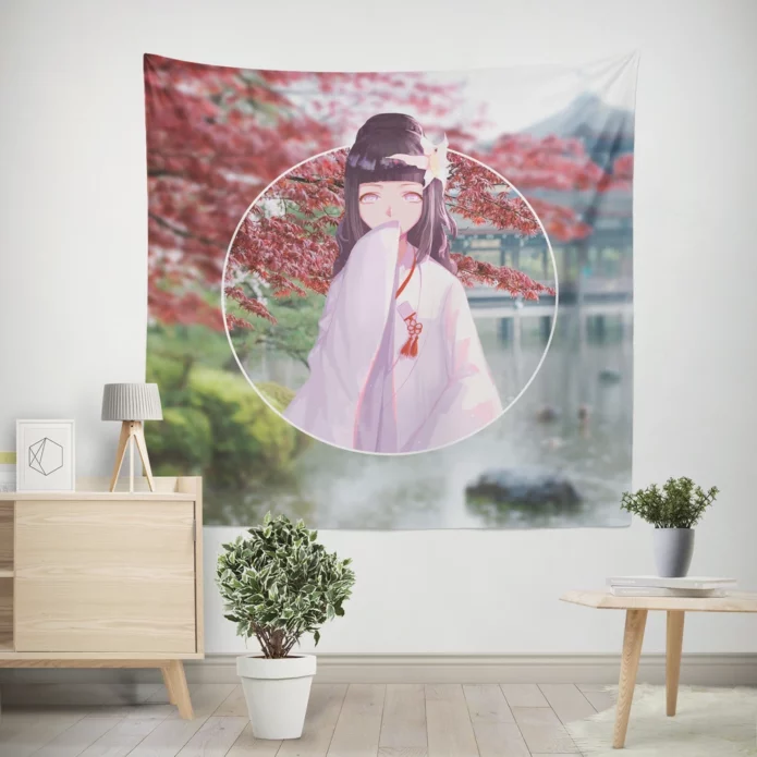 Hinata Growth Naruto Supportive Figure Anime Wall Tapestry