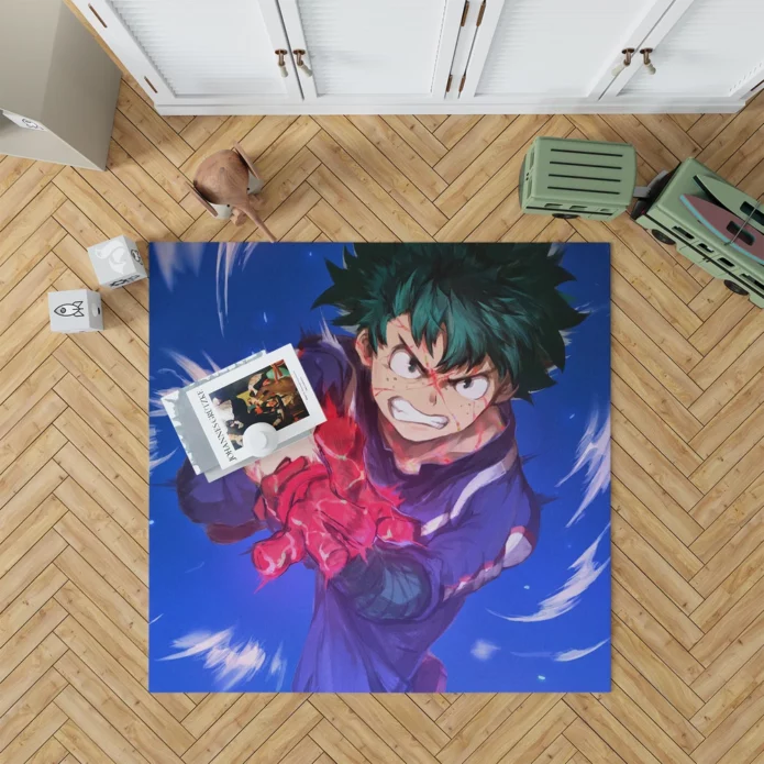 Izuku Triumph Heroic Evolution Anime Rug