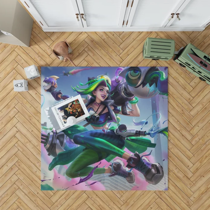 Jinx Chromacrash League Wild Rift Anime Rug