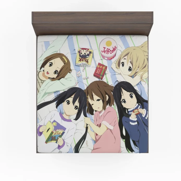 K-On Crew Musical Journey Yui and More Anime Fitted Sheet