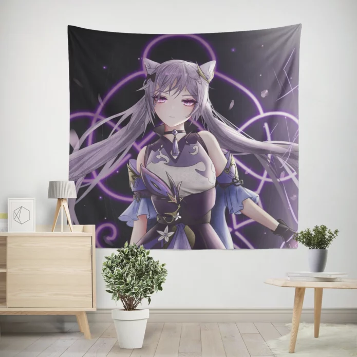 Keqing Genshin Impact Electrifying Heroine Anime Wall Tapestry