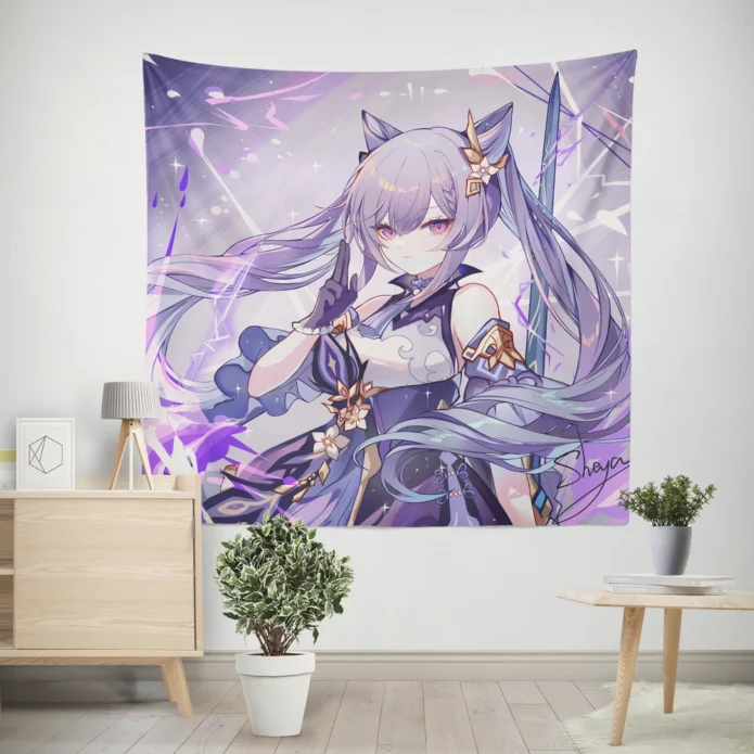 Keqing Impact Genshin Impact Star Anime Wall Tapestry