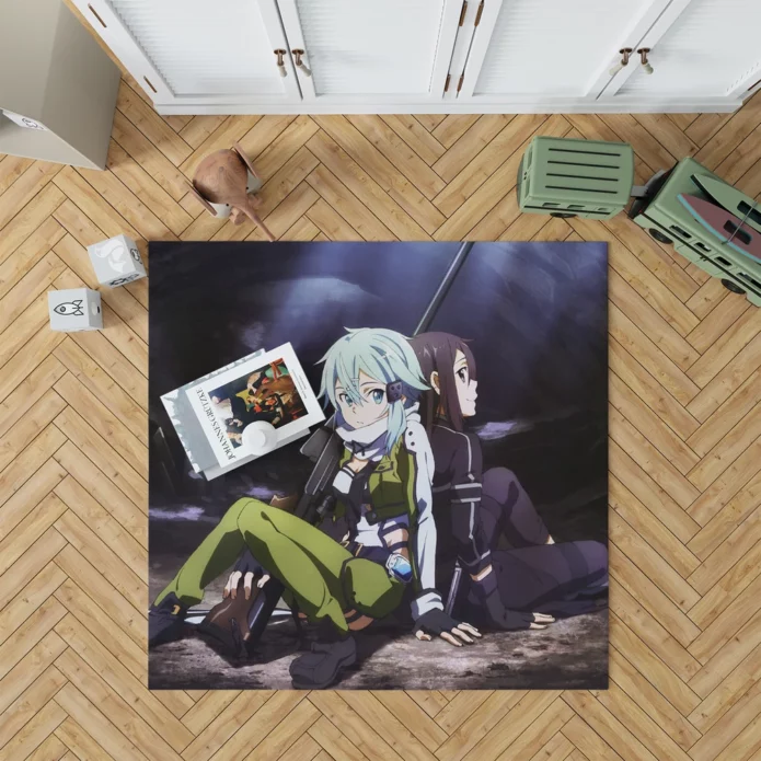 Kirito and Sinon Online Companions Anime Rug