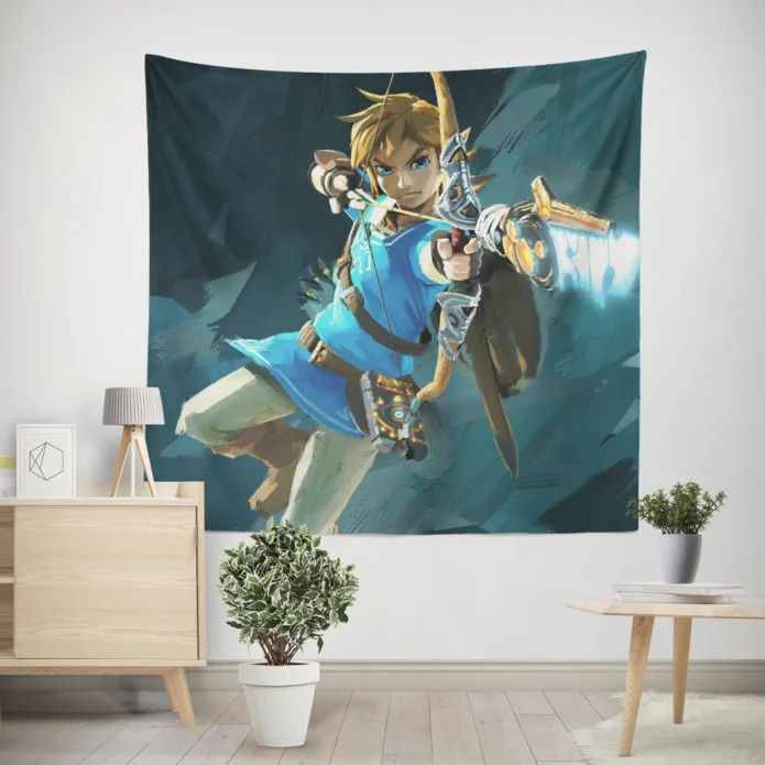 Link Adventure in Breath World Anime Wall Tapestry