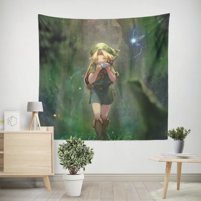 Link Heroic Tale Ocarina Chronicles Anime Wall Tapestry