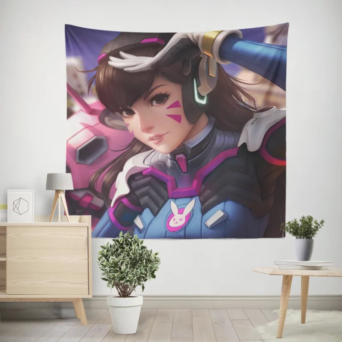 Mastering Overwatch DVa Skills Anime Wall Tapestry