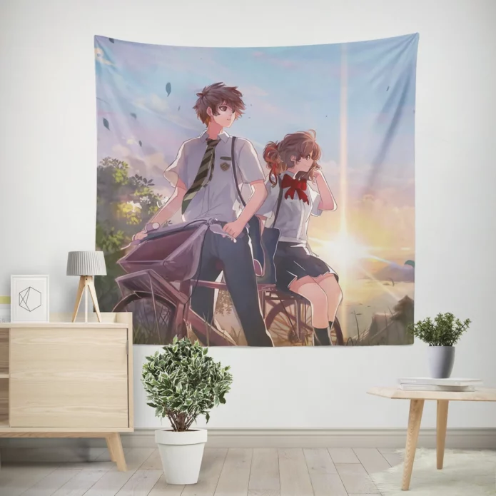 Mitsuha and Taki Kimi No Na Wa Quest Anime Wall Tapestry